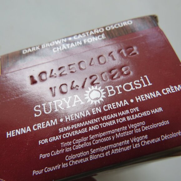 Henna Cream Dark Brown Semi-Permanent Vegan Hair Dye For Gray Coverage 2.37 oz - Picture 10 of 10